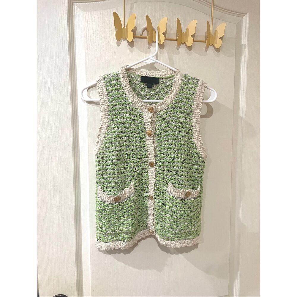Zara open knit sleeveless vest size medium